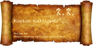 Kustos Kalliopé névjegykártya